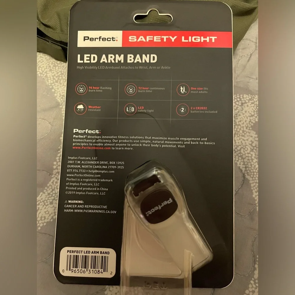 🆕 Perfect Fitness LED Lighted Armband for Increased Visibility. OSFM